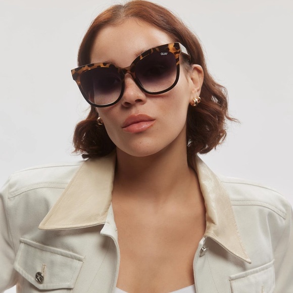 NWT Quay Australia It’s My Way 53mm Gradient Cat Eye Leopard Print Sunglasses - Picture 2 of 5